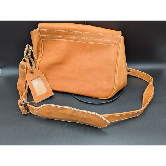 VTG Lt Brown Leather Satchel Bag Purse Mexico Shoulder Crossbody BOHO 12x10x5 - Picture 15 of 15